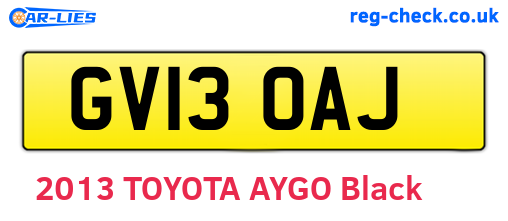 GV13OAJ are the vehicle registration plates.