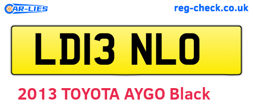 LD13NLO are the vehicle registration plates.