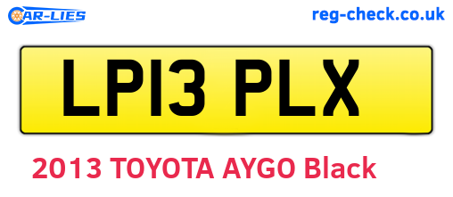 LP13PLX are the vehicle registration plates.