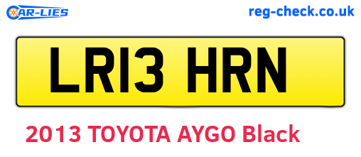 LR13HRN are the vehicle registration plates.