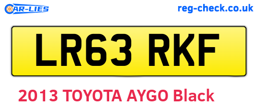 LR63RKF are the vehicle registration plates.