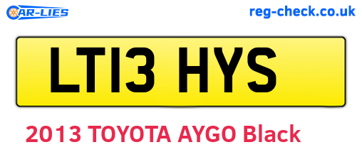 LT13HYS are the vehicle registration plates.