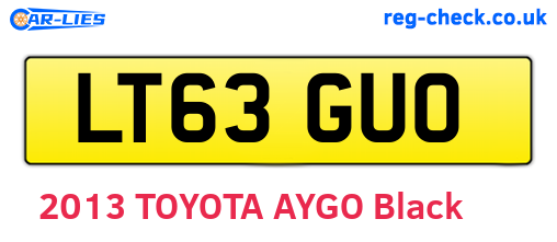 LT63GUO are the vehicle registration plates.