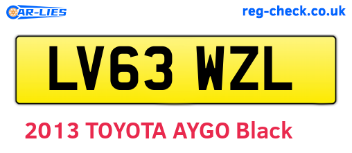 LV63WZL are the vehicle registration plates.