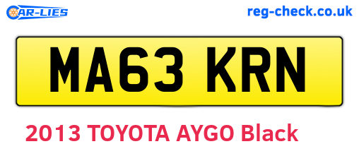 MA63KRN are the vehicle registration plates.