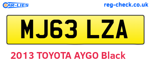 MJ63LZA are the vehicle registration plates.