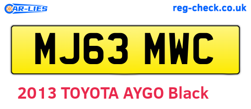 MJ63MWC are the vehicle registration plates.