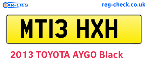 MT13HXH are the vehicle registration plates.