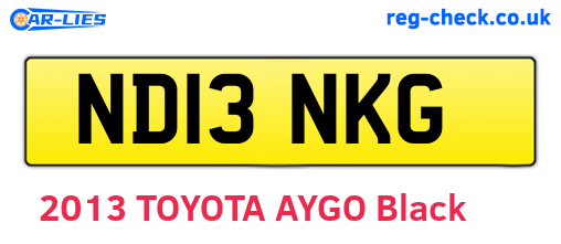 ND13NKG are the vehicle registration plates.