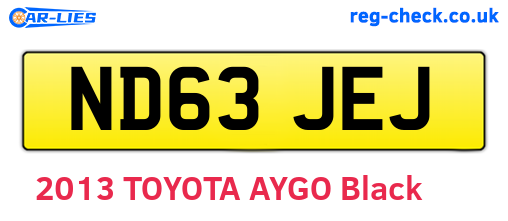 ND63JEJ are the vehicle registration plates.