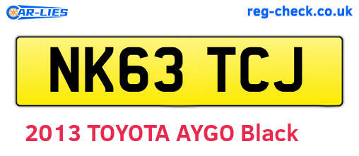 NK63TCJ are the vehicle registration plates.