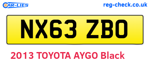 NX63ZBO are the vehicle registration plates.