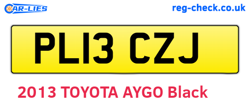 PL13CZJ are the vehicle registration plates.