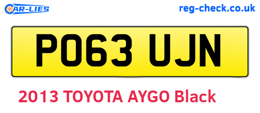 PO63UJN are the vehicle registration plates.