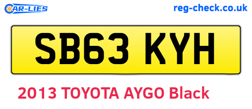 SB63KYH are the vehicle registration plates.