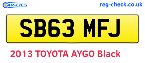 SB63MFJ are the vehicle registration plates.