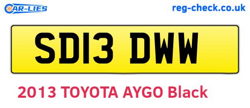 SD13DWW are the vehicle registration plates.