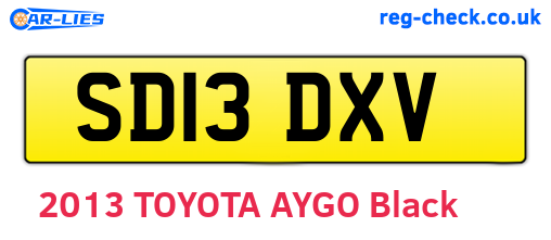 SD13DXV are the vehicle registration plates.