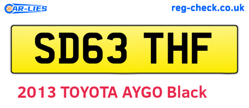 SD63THF are the vehicle registration plates.