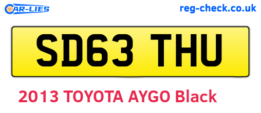 SD63THU are the vehicle registration plates.