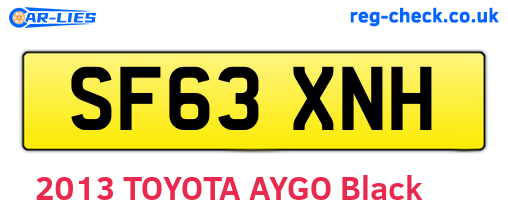 SF63XNH are the vehicle registration plates.