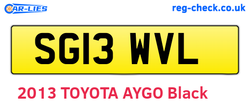 SG13WVL are the vehicle registration plates.