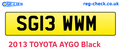 SG13WWM are the vehicle registration plates.