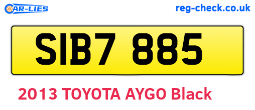 SIB7885 are the vehicle registration plates.
