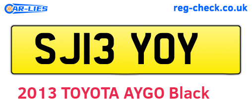 SJ13YOY are the vehicle registration plates.