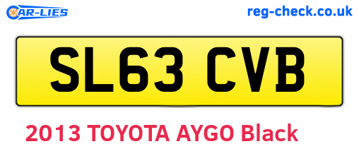 SL63CVB are the vehicle registration plates.