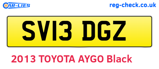 SV13DGZ are the vehicle registration plates.