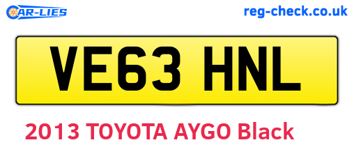 VE63HNL are the vehicle registration plates.