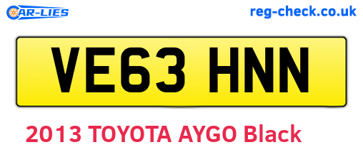 VE63HNN are the vehicle registration plates.