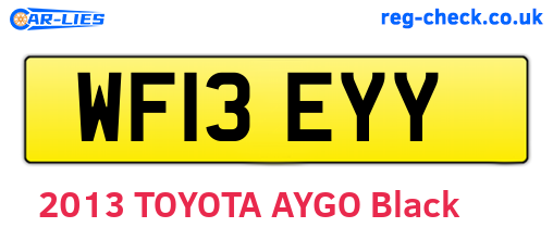 WF13EYY are the vehicle registration plates.