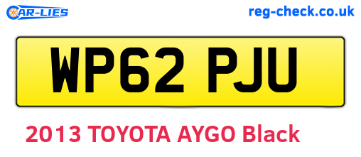 WP62PJU are the vehicle registration plates.