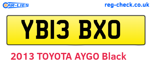 YB13BXO are the vehicle registration plates.