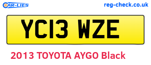 YC13WZE are the vehicle registration plates.