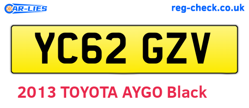 YC62GZV are the vehicle registration plates.