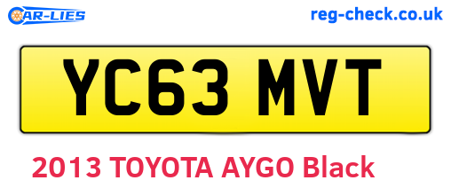 YC63MVT are the vehicle registration plates.