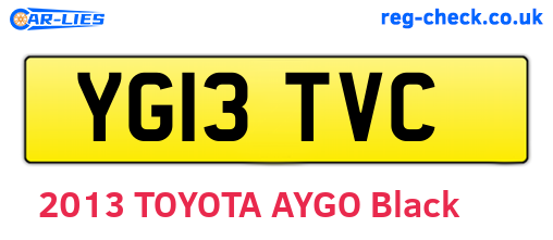 YG13TVC are the vehicle registration plates.