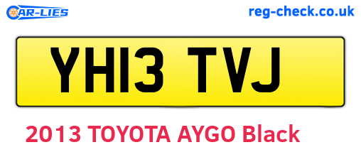 YH13TVJ are the vehicle registration plates.