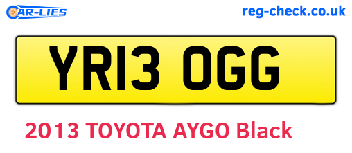 YR13OGG are the vehicle registration plates.