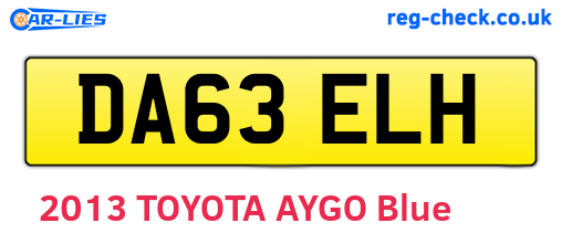DA63ELH are the vehicle registration plates.