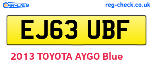 EJ63UBF are the vehicle registration plates.