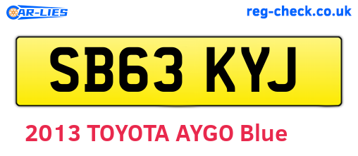 SB63KYJ are the vehicle registration plates.