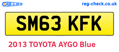 SM63KFK are the vehicle registration plates.