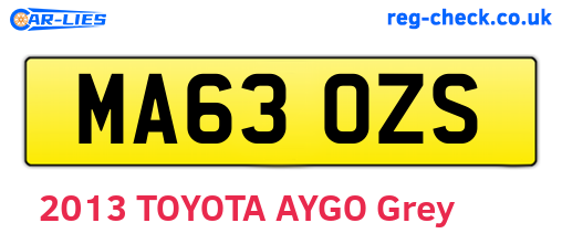MA63OZS are the vehicle registration plates.