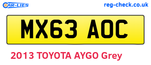 MX63AOC are the vehicle registration plates.
