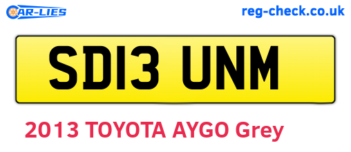 SD13UNM are the vehicle registration plates.