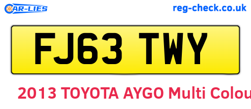 FJ63TWY are the vehicle registration plates.
